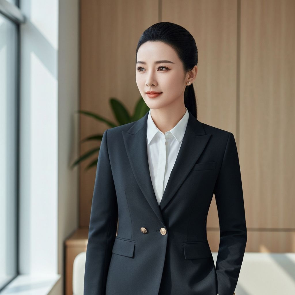 Modern business professional Chinese AI portrait